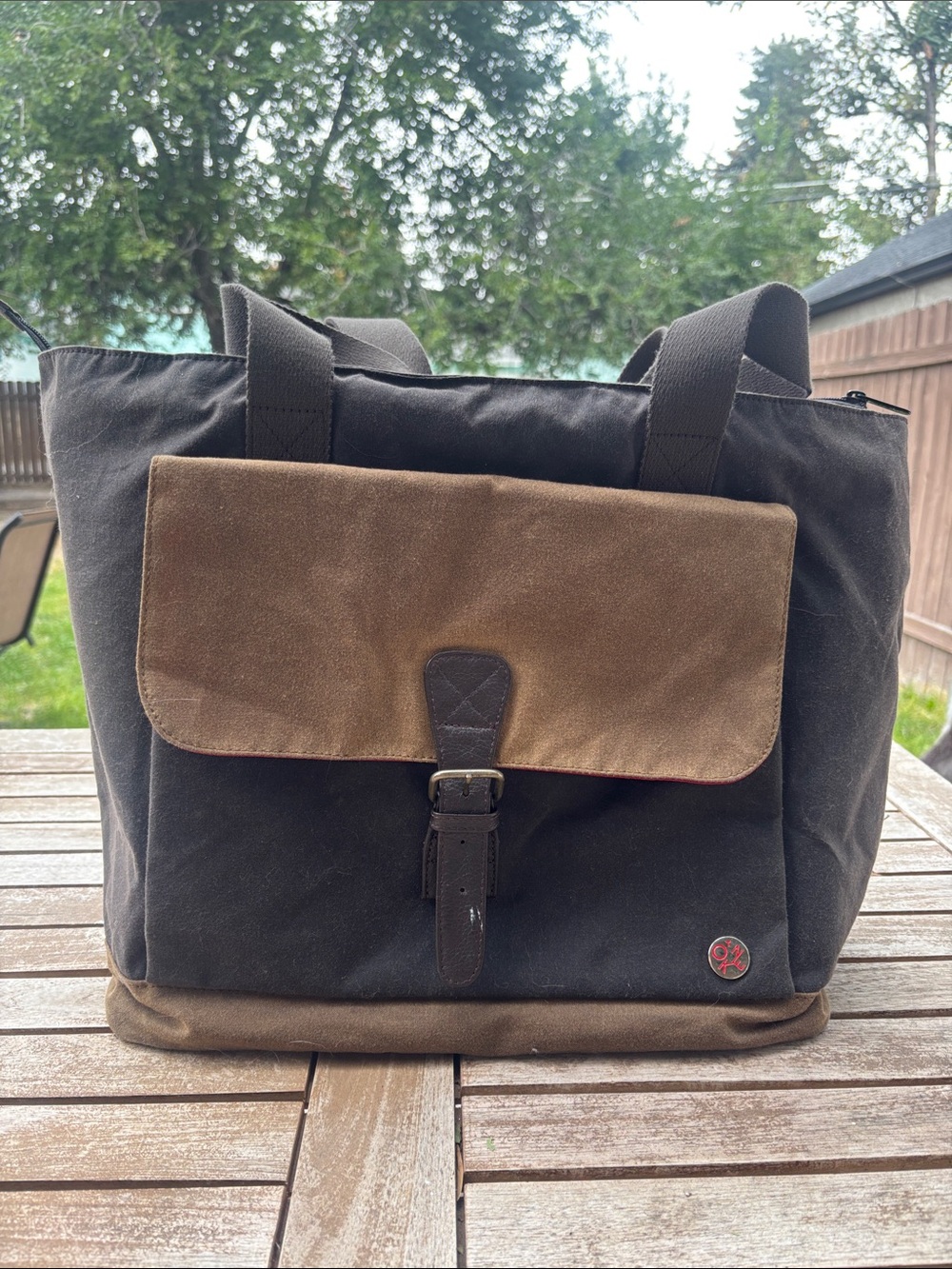 Token Bags Waxed Montague Tote Bag, Dark Brown